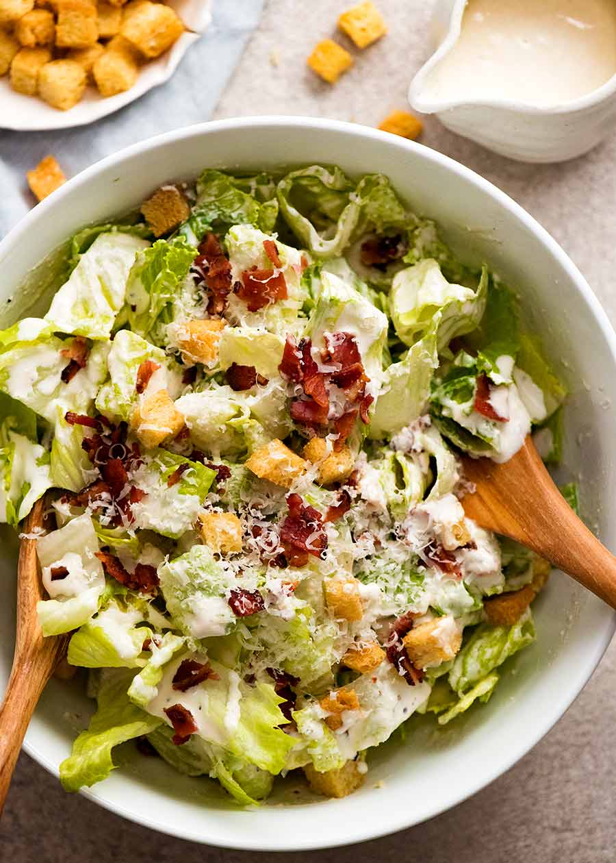 Caesar Salad - with homemade Caesar Salad Dressing from https://www.recipetineats.com/