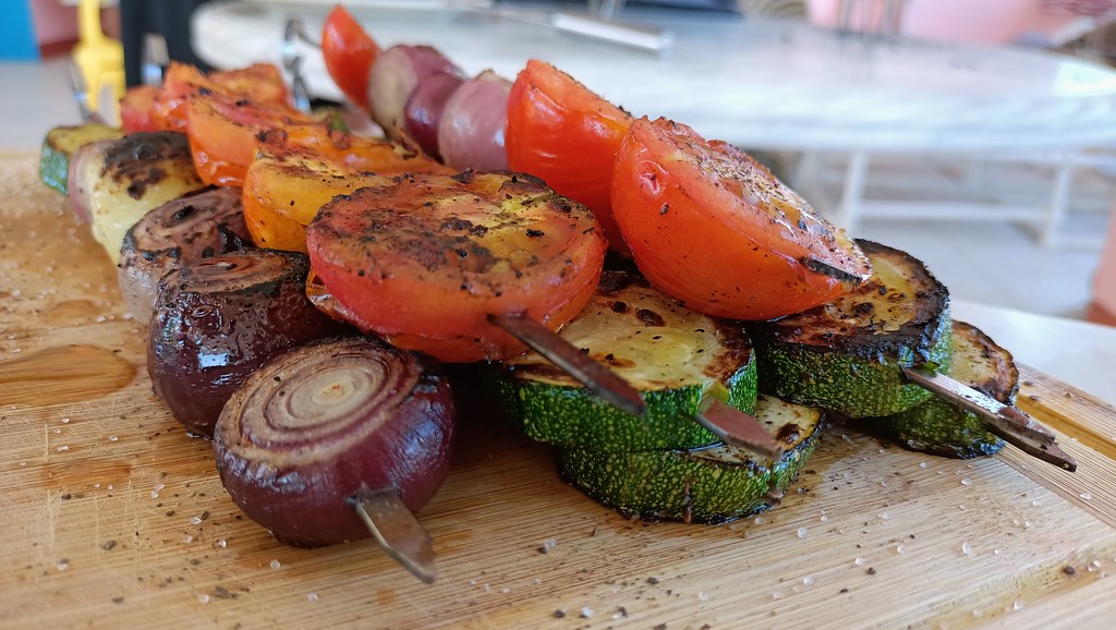 Charcoal Grilled Vegetable Skewers from flickr}