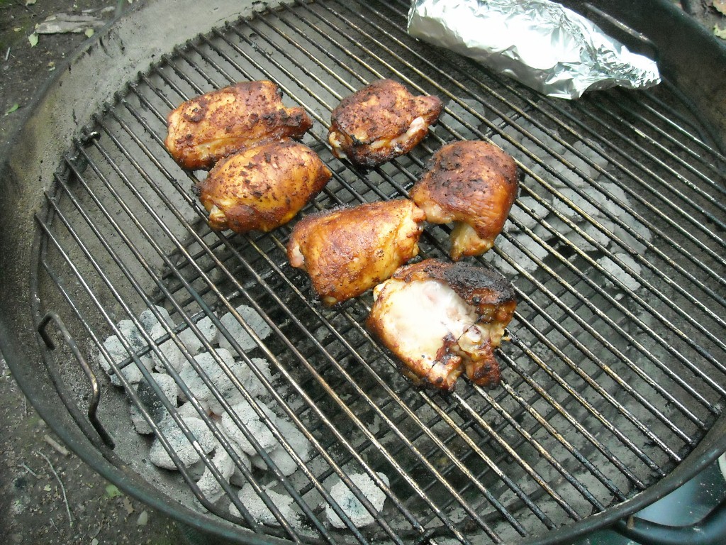 Chicken Thighs grilling from flickr}