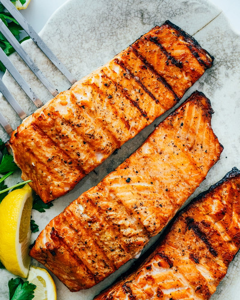 Easy Grilled Salmon (Perfectly Seasoned!) from https://www.acouplecooks.com/