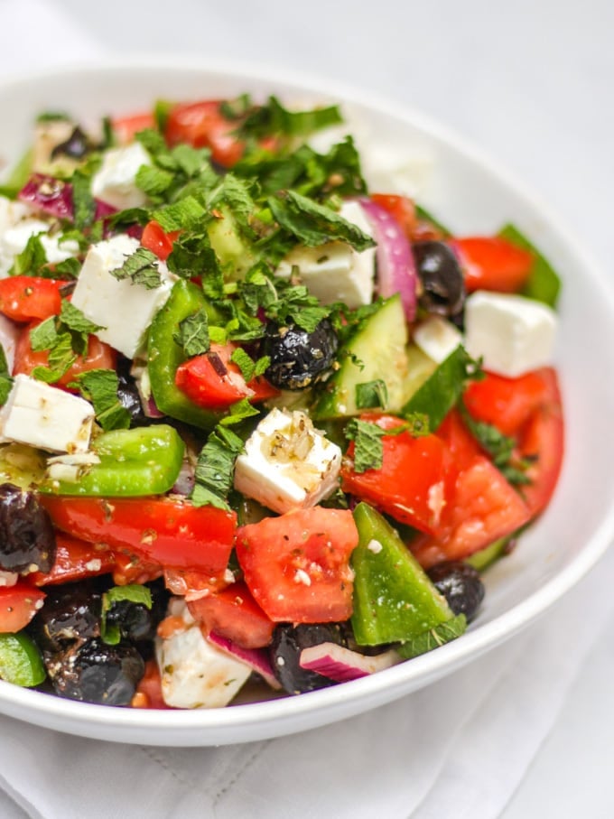 Greek Salad Recipe from https://www.tamingtwins.com/