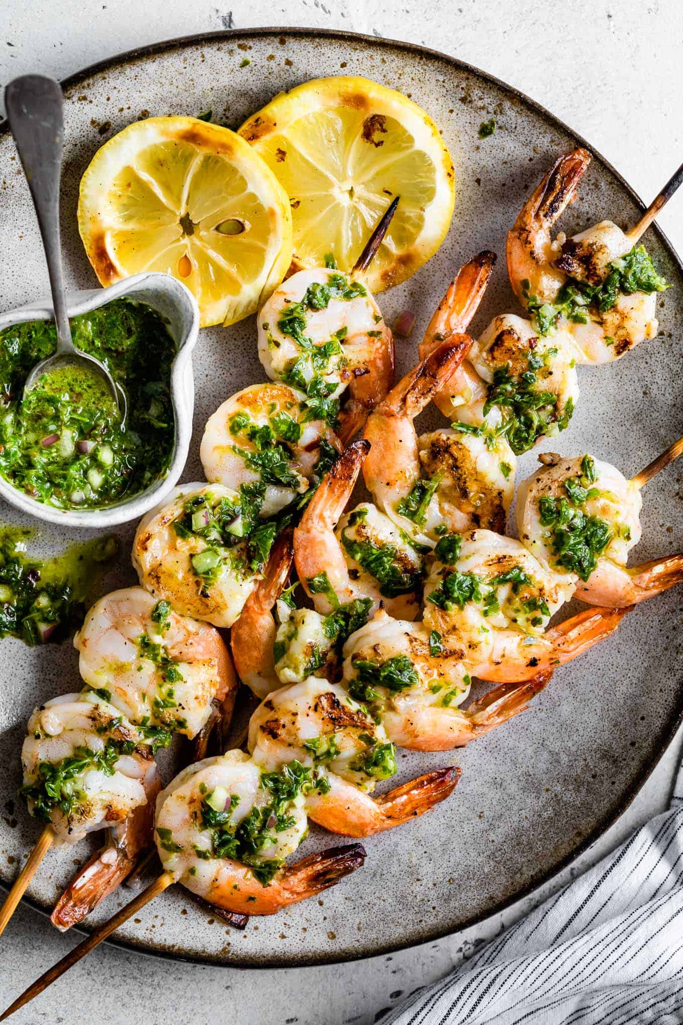 Grilled Chimichurri Shrimp from https://www.snixykitchen.com/