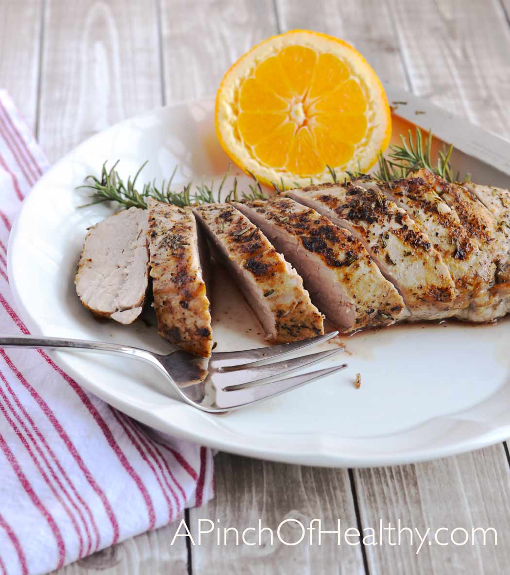 Grilled Pork Tenderloin on the Stovetop from https://www.apinchofhealthy.com/