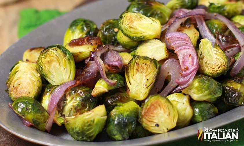 Roasted Brussel Sprouts with Garlic + Video from https://www.theslowroasteditalian.com/