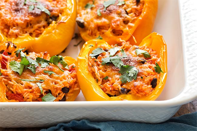 Vegetarian Stuffed Peppers For Two from https://www.chocolatemoosey.com/