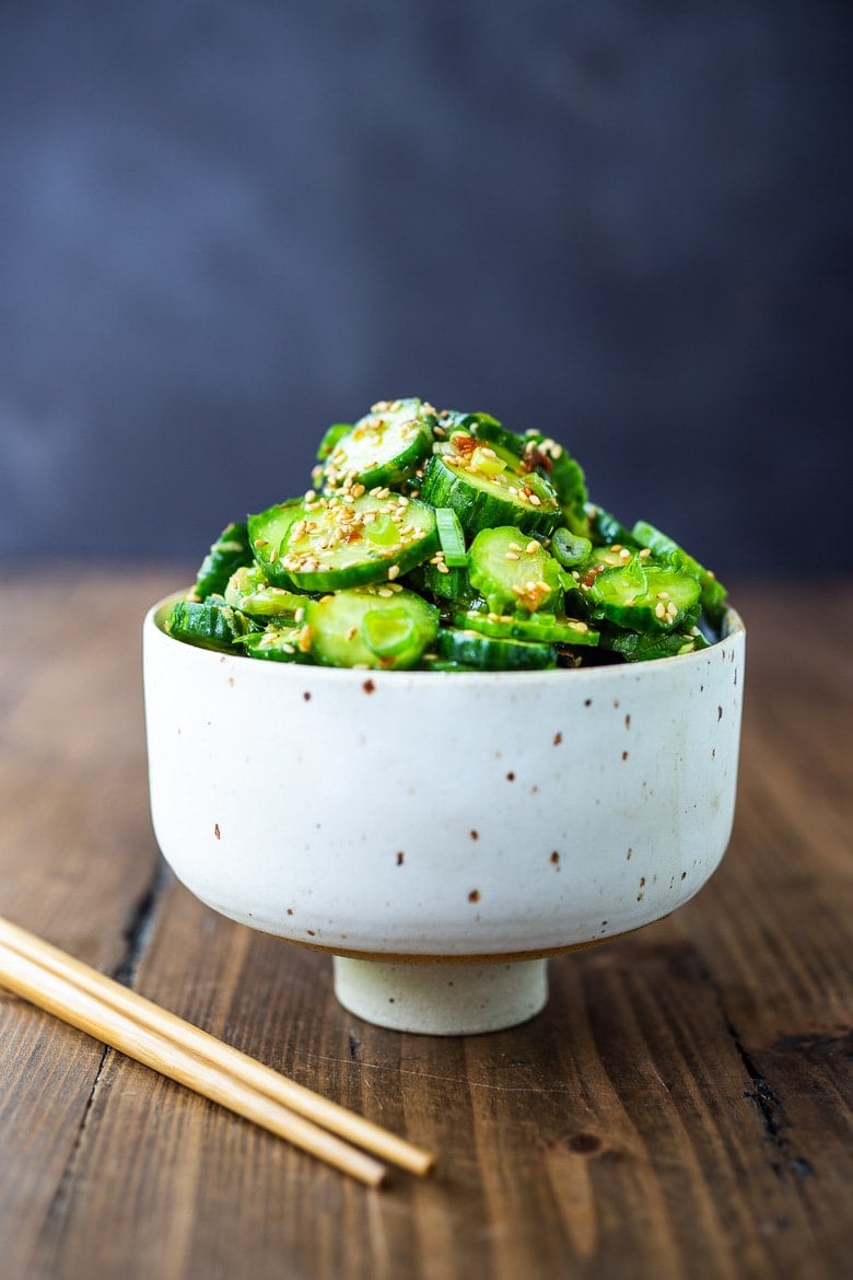 Asian Cucumber Salad from https://www.feastingathome.com/