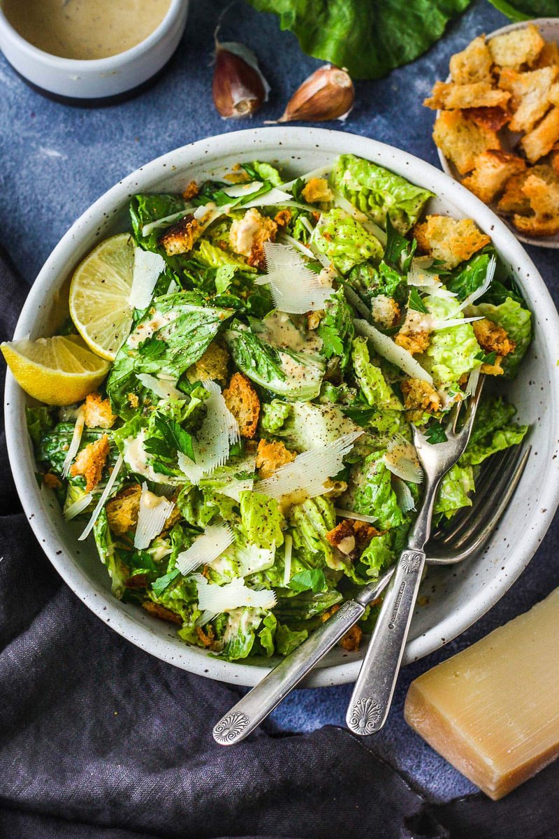 Caesar Salad Recipe from https://www.feastingathome.com/
