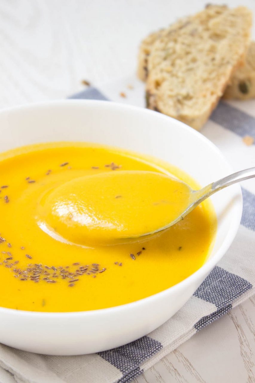 Easy Carrot Ginger Soup from https://www.natalieshealth.com/