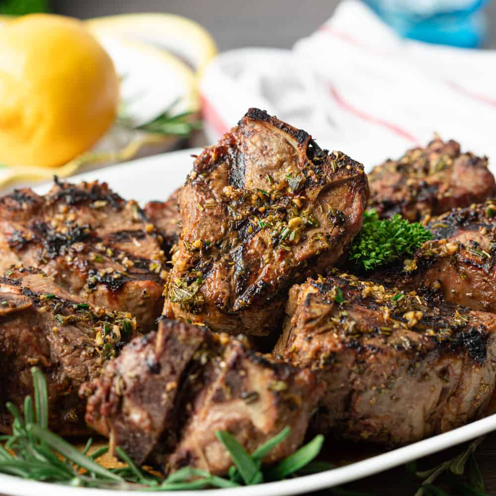 Greek Grilled Lamb Loin Chops from https://keviniscooking.com/