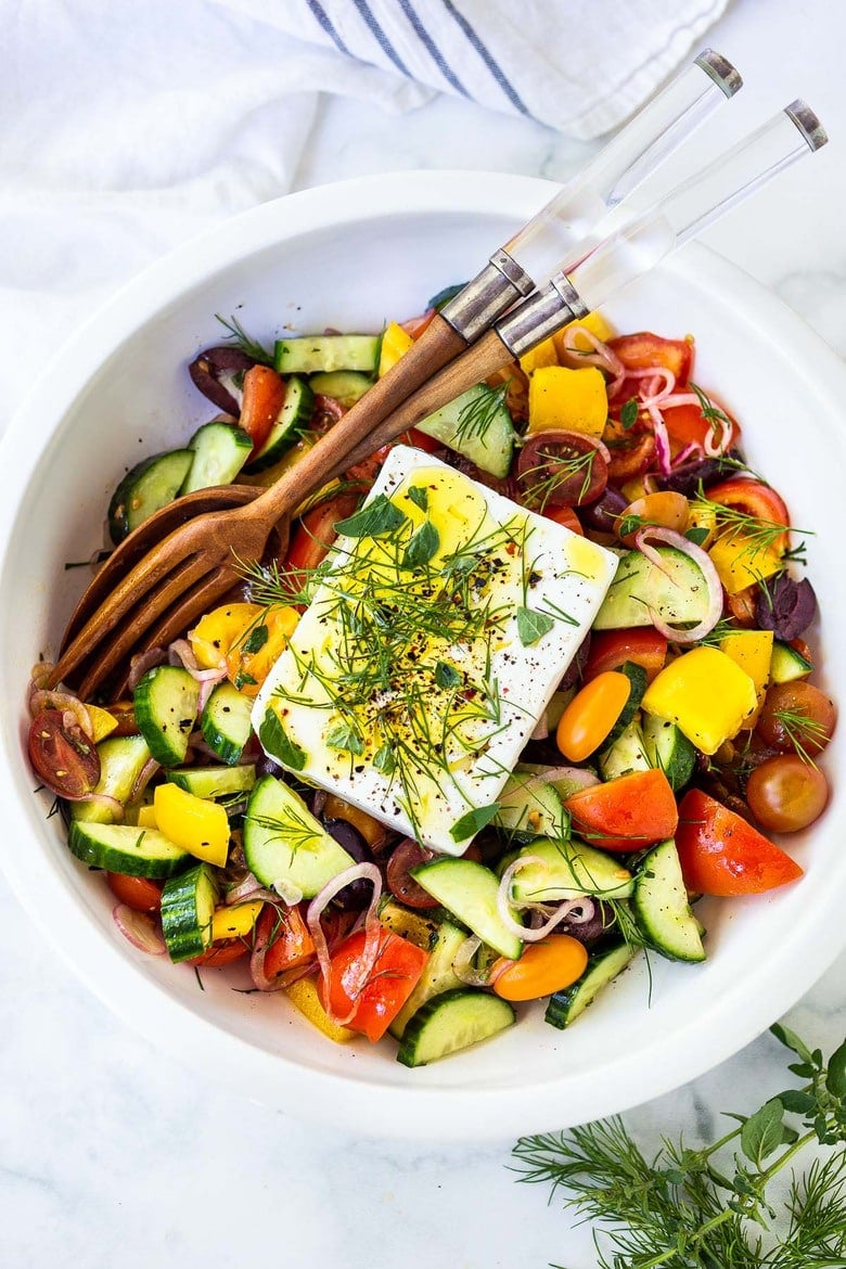 Greek Salad from https://www.feastingathome.com/