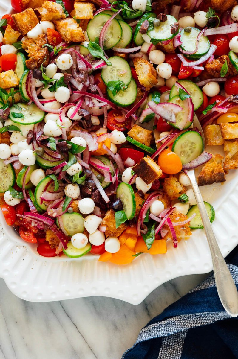Layered Panzanella Salad from https://cookieandkate.com/