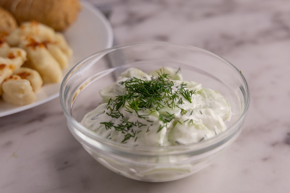 Polish Cucumber Salad (Mizeria) from https://definitelynotachef.com/