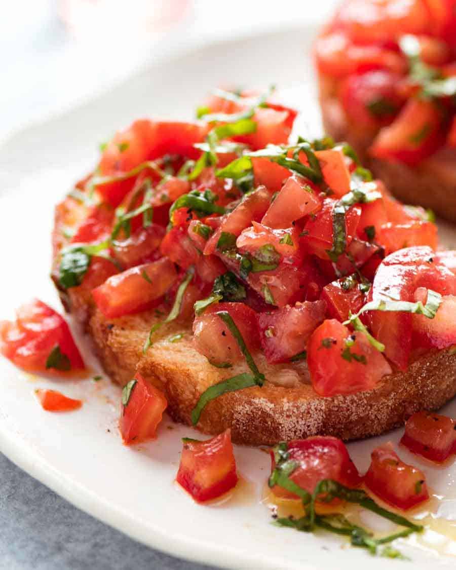 Real Tomato and Basil Bruschetta from https://www.recipetineats.com/