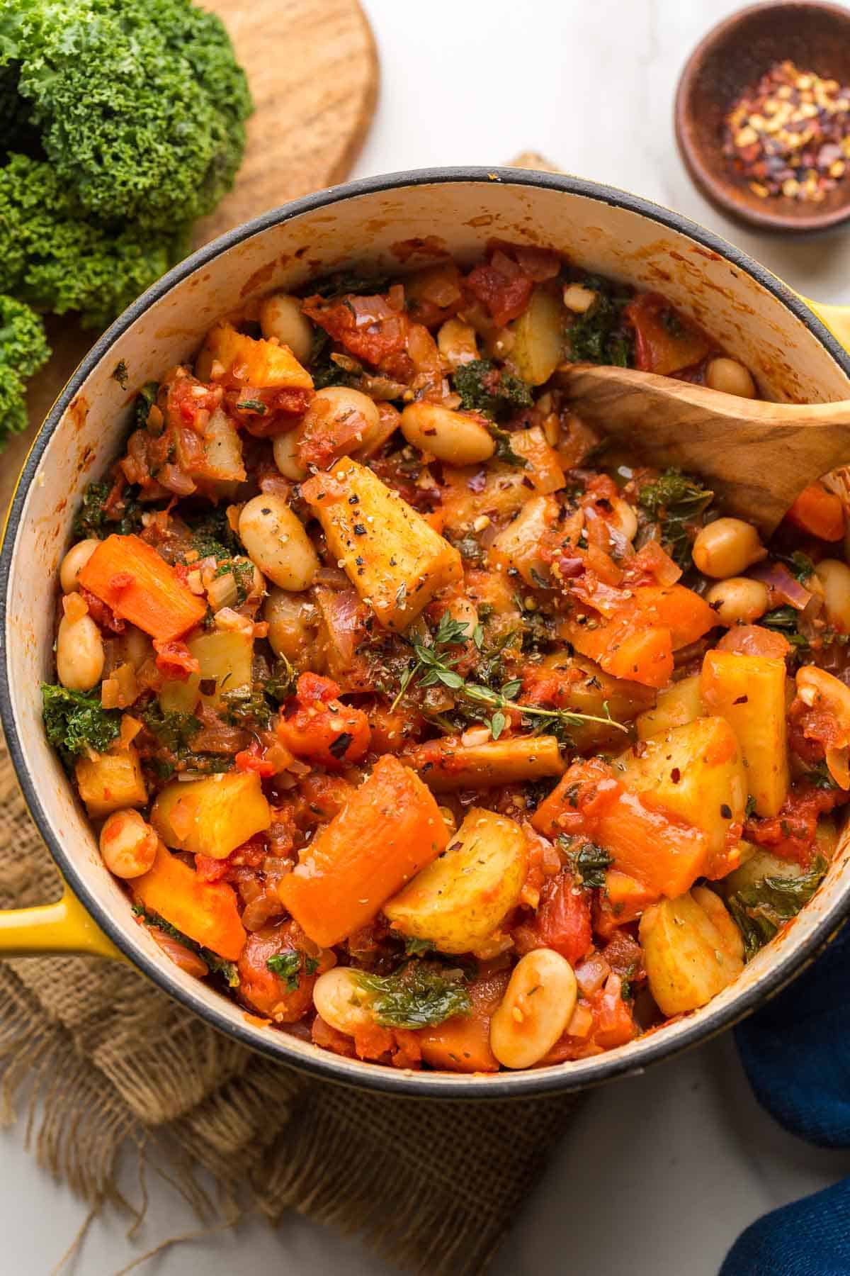 Roasted Root Vegetable Stew from https://www.asaucykitchen.com/