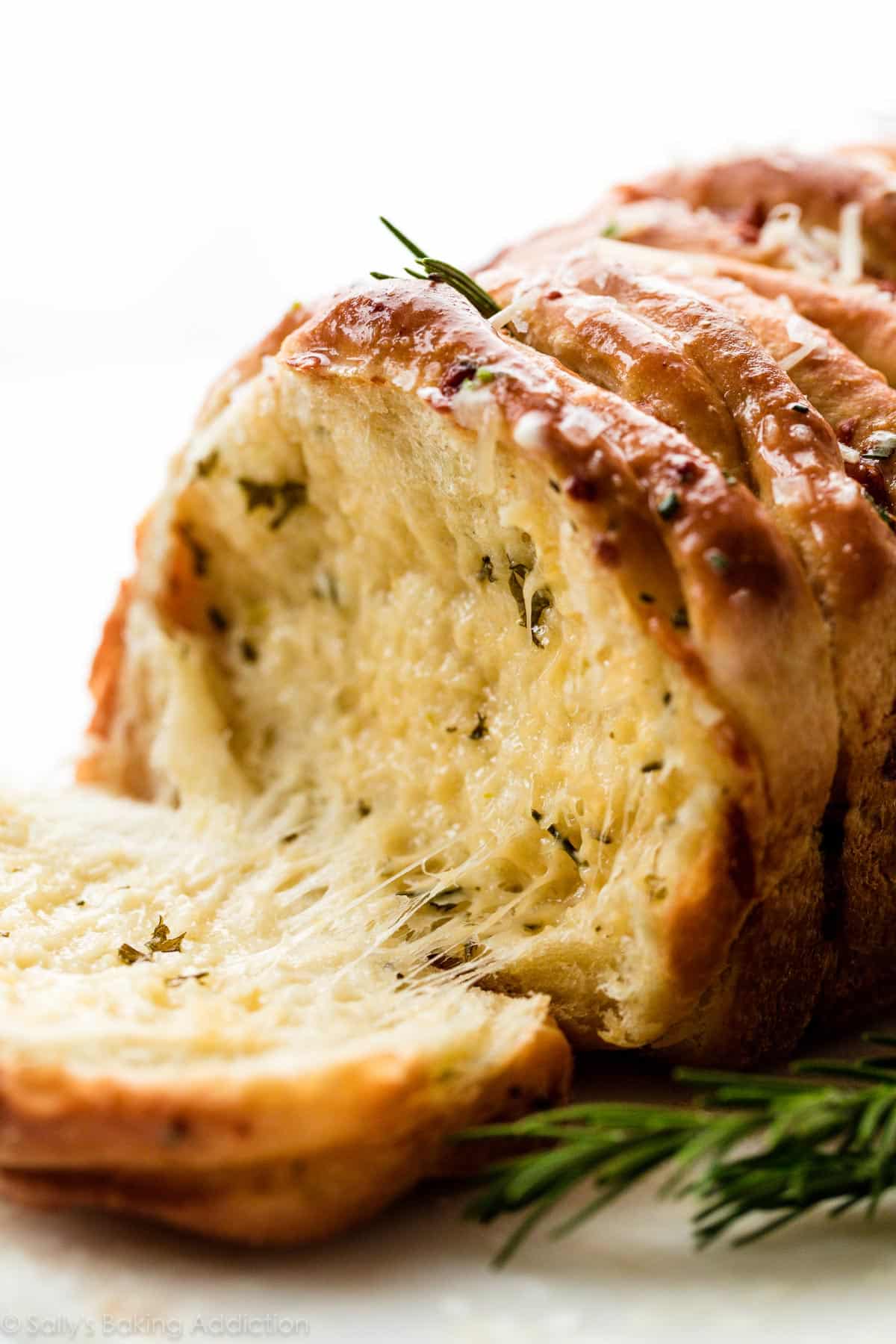 Rosemary Garlic Pull Apart Bread from https://sallysbakingaddiction.com/