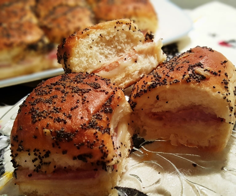 Southern Baked Ham Buns [Warm Ham and Cheese Sandwiches] from https://thisoldgal.com/