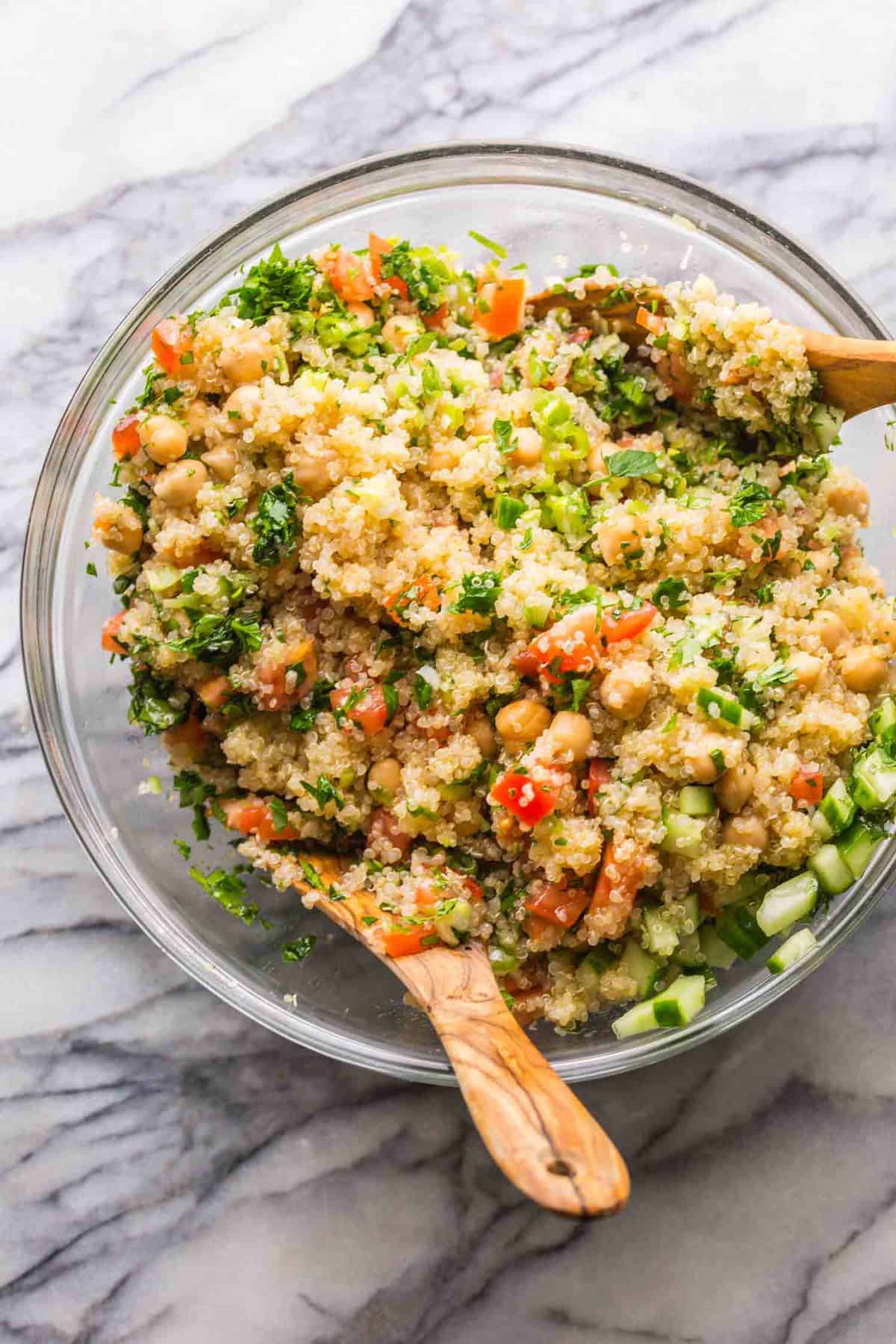 Chickpea Quinoa Tabbouleh Salad from https://www.asaucykitchen.com/