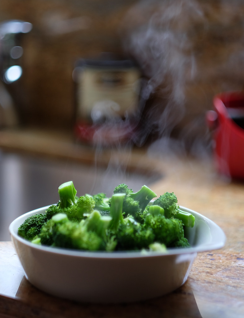 Freshly steamed broccoli from flickr}