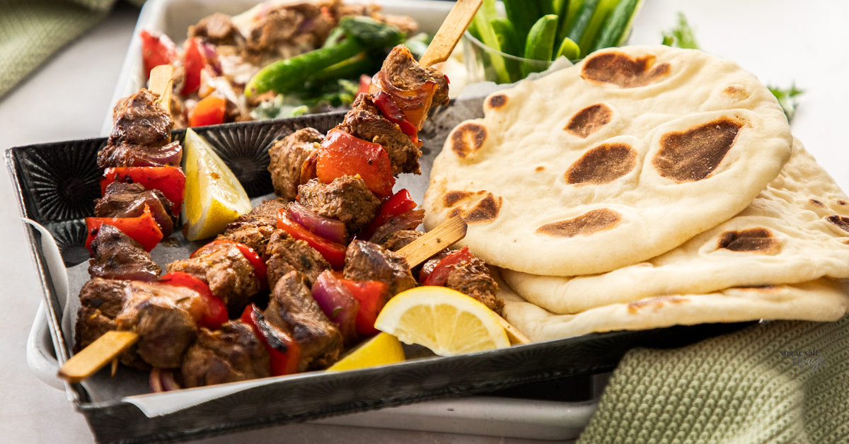 Greek Lamb Kebabs (Lamb Souvlaki) from https://www.sugarsaltmagic.com/