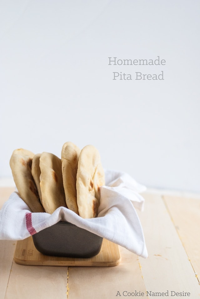 Homemade Pita Bread from https://cookienameddesire.com/