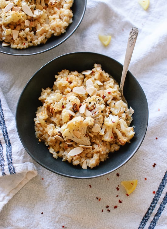 Lemony Roasted Cauliflower Risotto from https://cookieandkate.com/